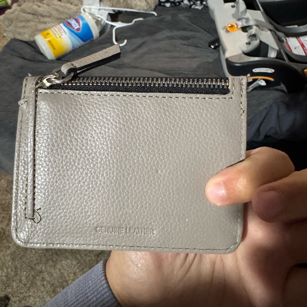 Lodis Gray Leather Card Holder - Picture 2 of 3